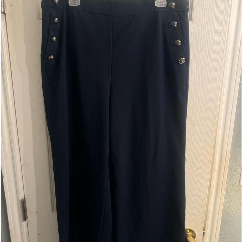 Navy Blue Loft Trousers with buttons
